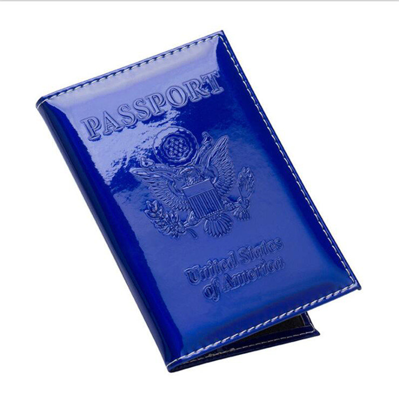 Mode Pu Usa Vrouwen Mannen Paspoorthouder Paar Modellen Meisjes Reizen Paspoort Cover Unisex Kaart Case Man Kaarthouder Protector: Blue