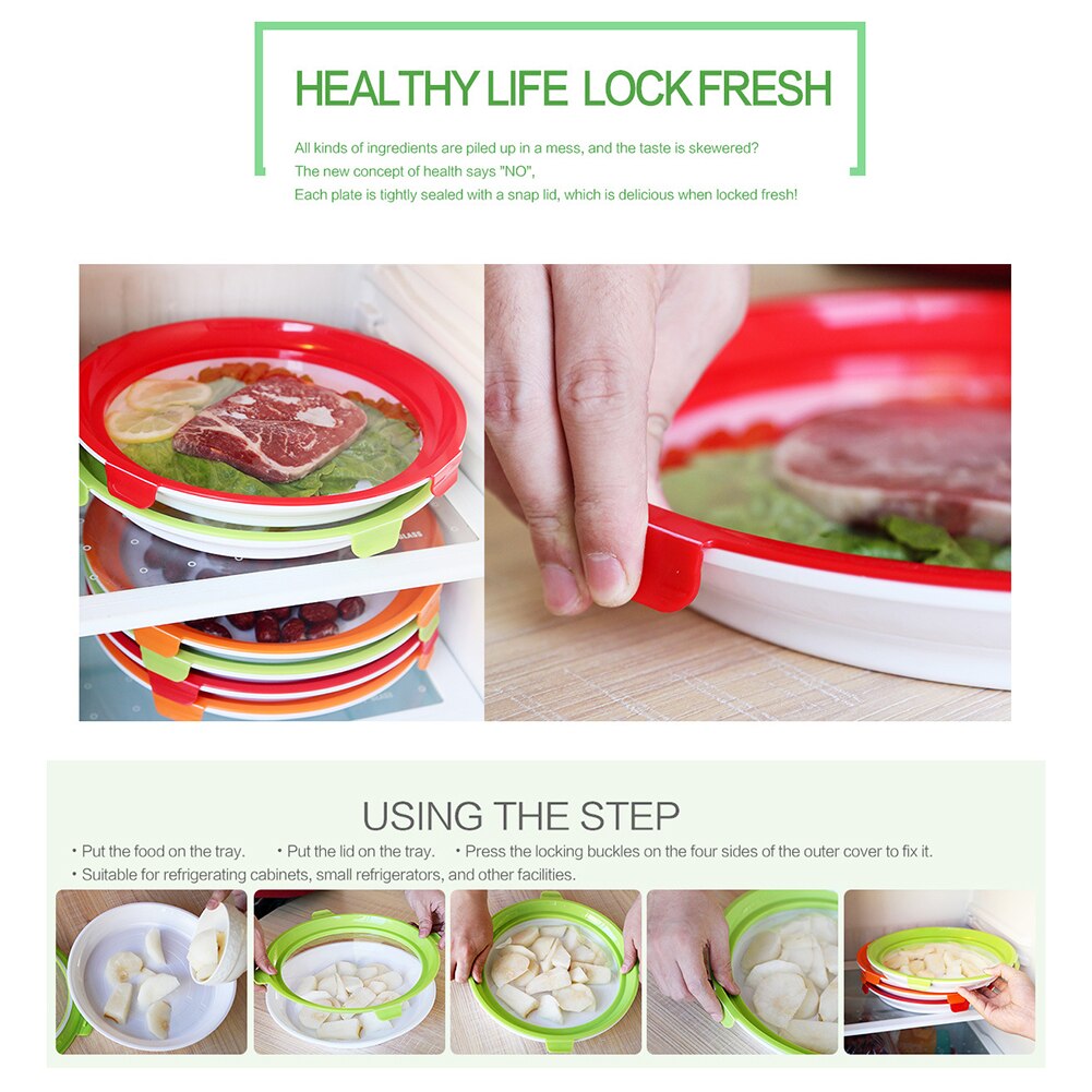 Food Preservation Tray Kitchen Refrigerator Fresh Food Keeping Spacer Storage Container Kitchen Cooking Gadgets Accessories