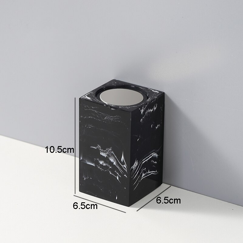Resin Toothpick Boxes Squeeze Cotton Swab Toothpick Storage Container Stainless Steel Lid Home Portable Cotton Swab Storage Jars: toothpick box 4