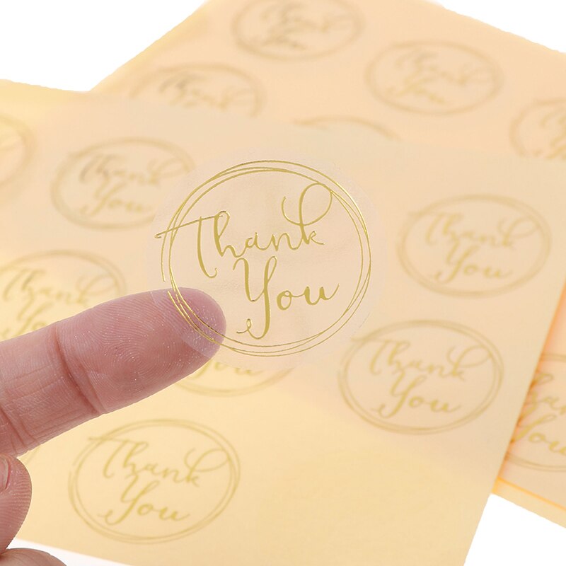 120 Pcs 3.5cm Round Sealing stickers Transparent Thank You Seal Stickers DIY Deco Sticker Label Stationery Supplies