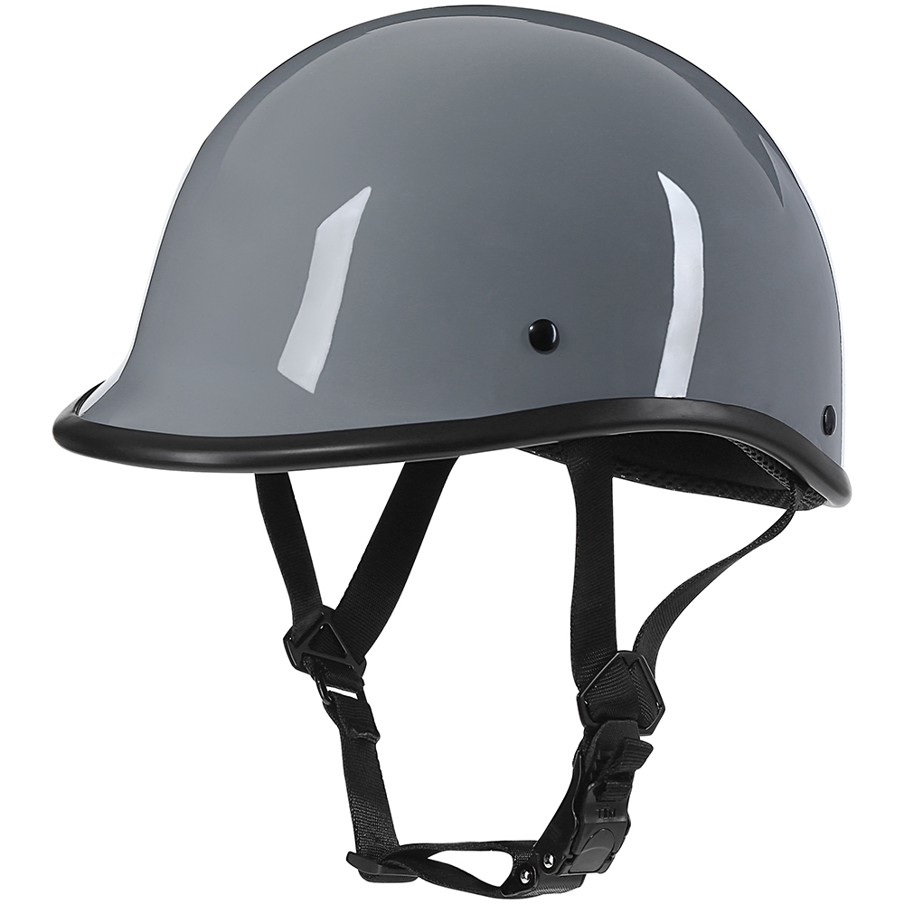 Medio casco de motocicleta casco Vintage alemán Moto motocicleta cara abierta retro scooter medio casco motociclista piloto casco: Transparente / XXL