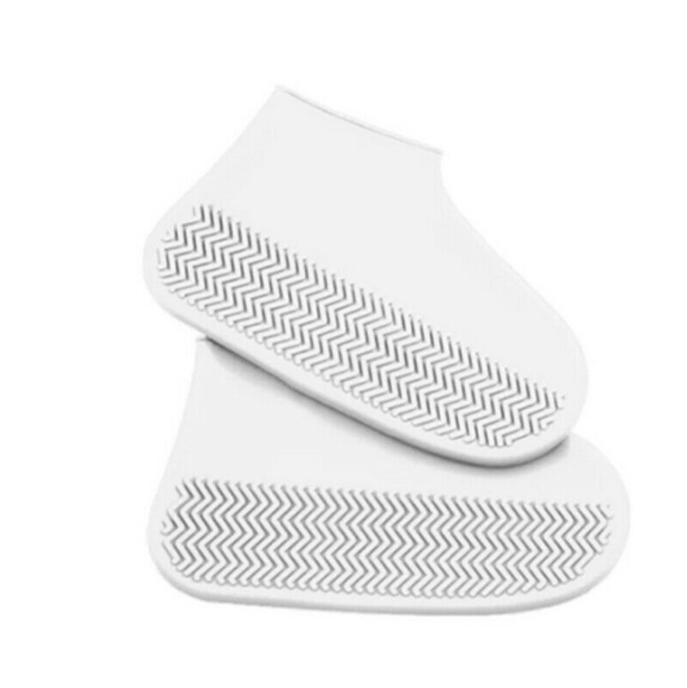 Stivali di gomma alla moda copriscarpe impermeabili in lattice riutilizzabili copriscarpe antiscivolo in Silicone copriscarpe accessori per scarpe Unisex: white / M(35-39)