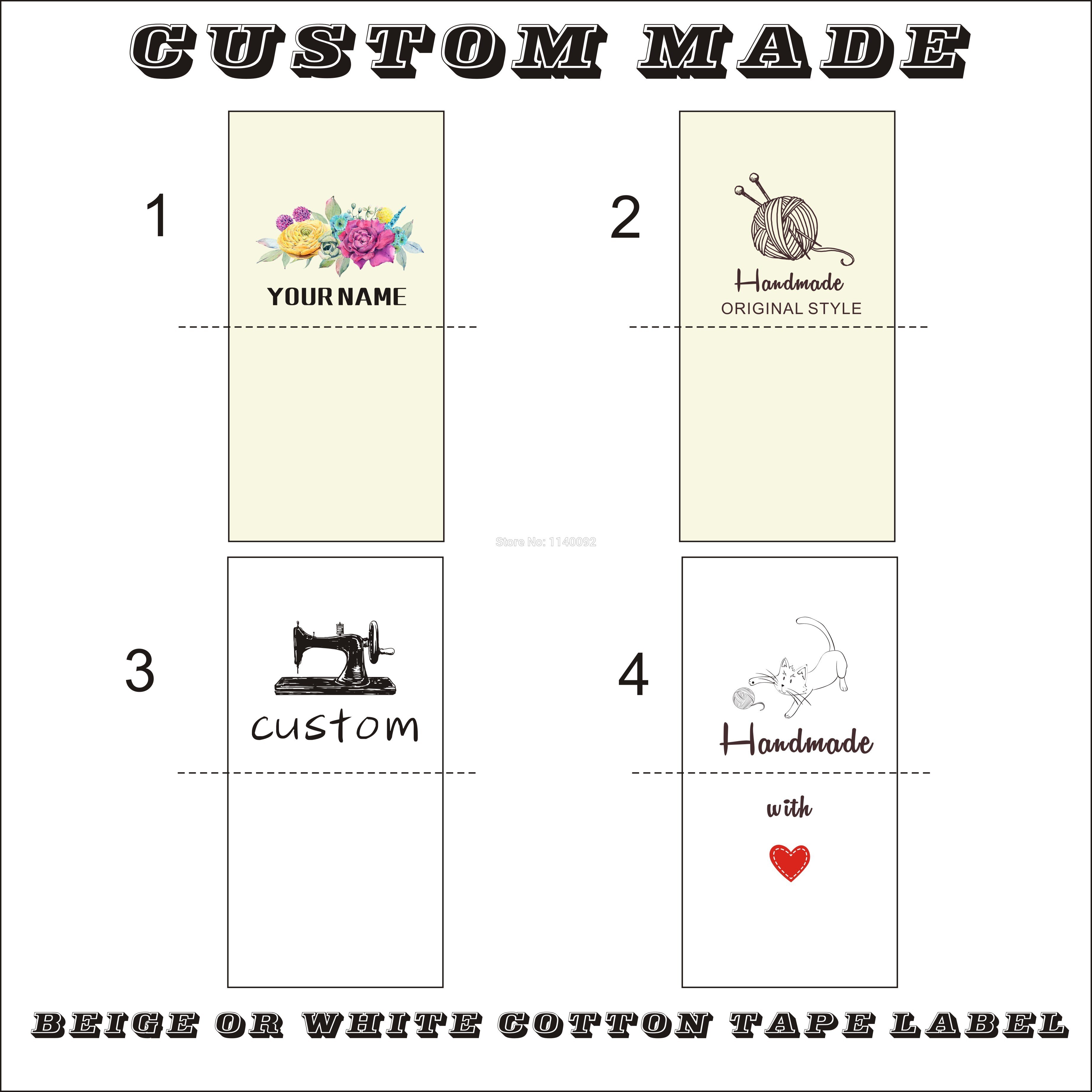 custom clothing cotton printed label/garment cottom tag printing/main label/DIY hand made label label 50 pcs