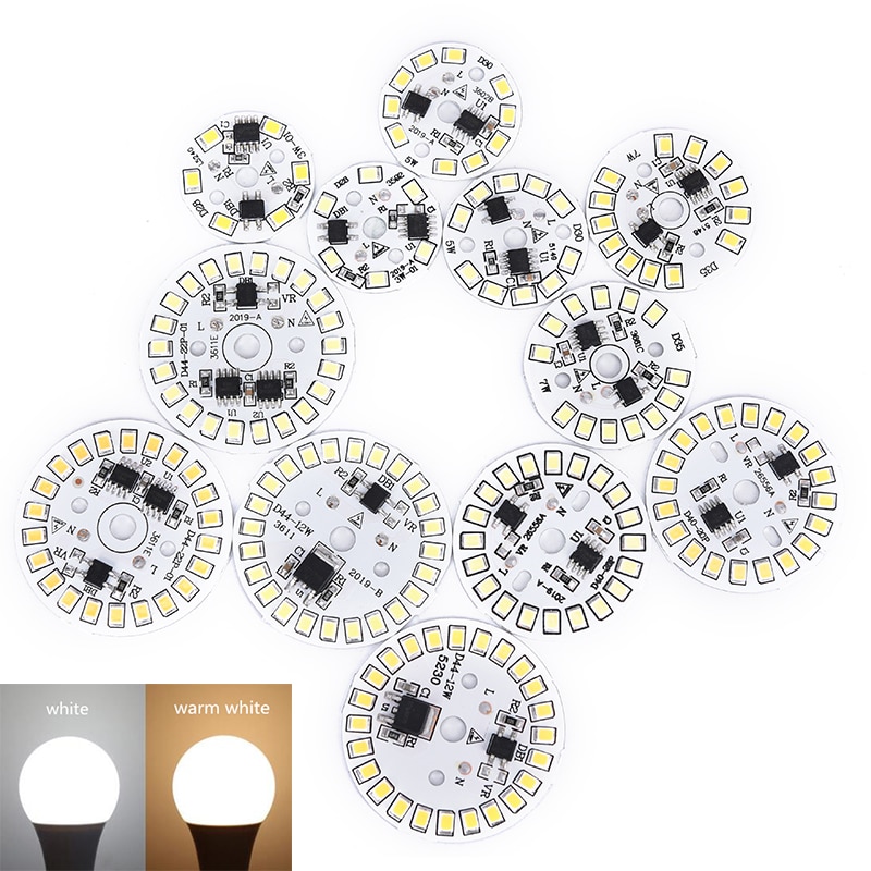 Lámpara de parche de bulbo de 220V LED placa SMD módulo Circular placa de fuente de luz para bombilla