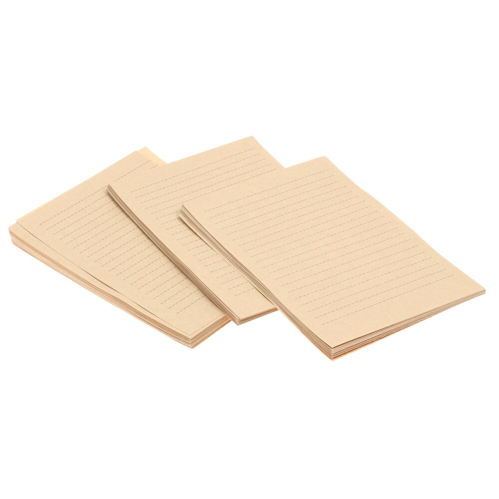 100 Sheets A5 Vintage Blank Kraft Letter Paper Retro Writing Paper: As Shown 2