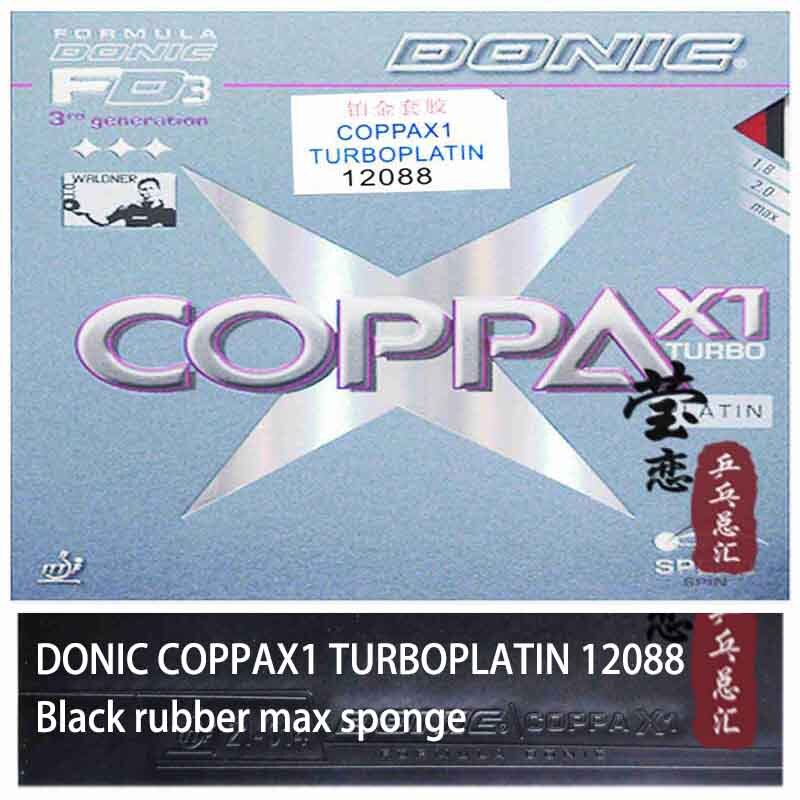 Original Donic COPPA X1 Gold/ COPPA X1 TURBO Platin/ COPPA X2 Platin Soft/ COPPA X3 Silver table tennis rubber tennis rackets: 12088 max black