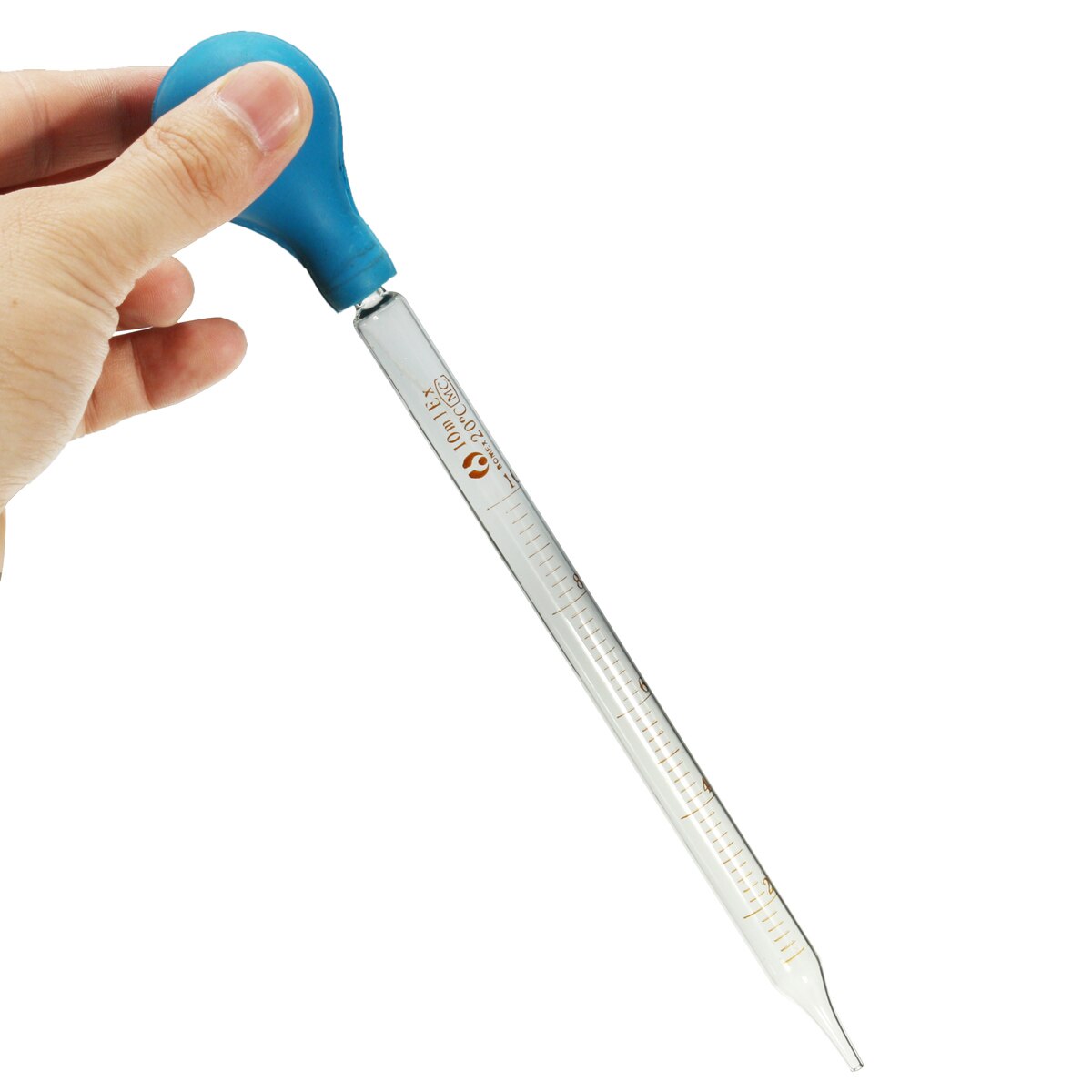 Kicute 1pc utmärkta gummihuvud glas 10ml glaspipetter droppare vätska vätska dropper skala labutrustning 20 x 1.2cm