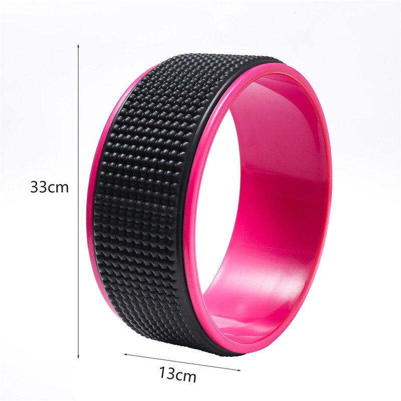 33*13cm yoga sirkler yoga hjul for stretching øke fitness fleksibilitet positur trening hjul: Rosa