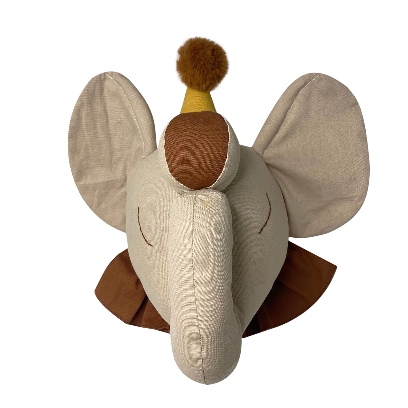3D dessin animé Animal tête décoration en peluche éléphant jouet enfants chambre ornement jouet mural pour enfants chambre décor: Chocolat