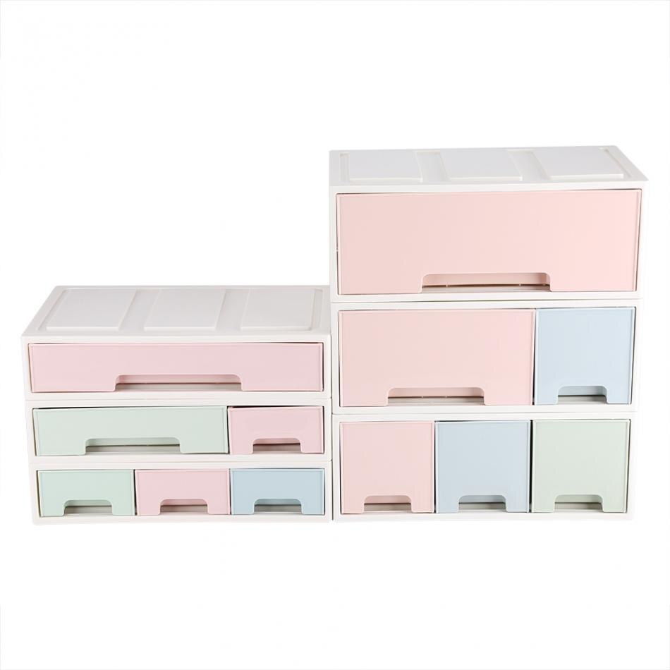 Desktop opbevaringsboks makeup organizer beholder med skuffer smykkeholder plast make up box kabinetter smykke opbevaringsboks