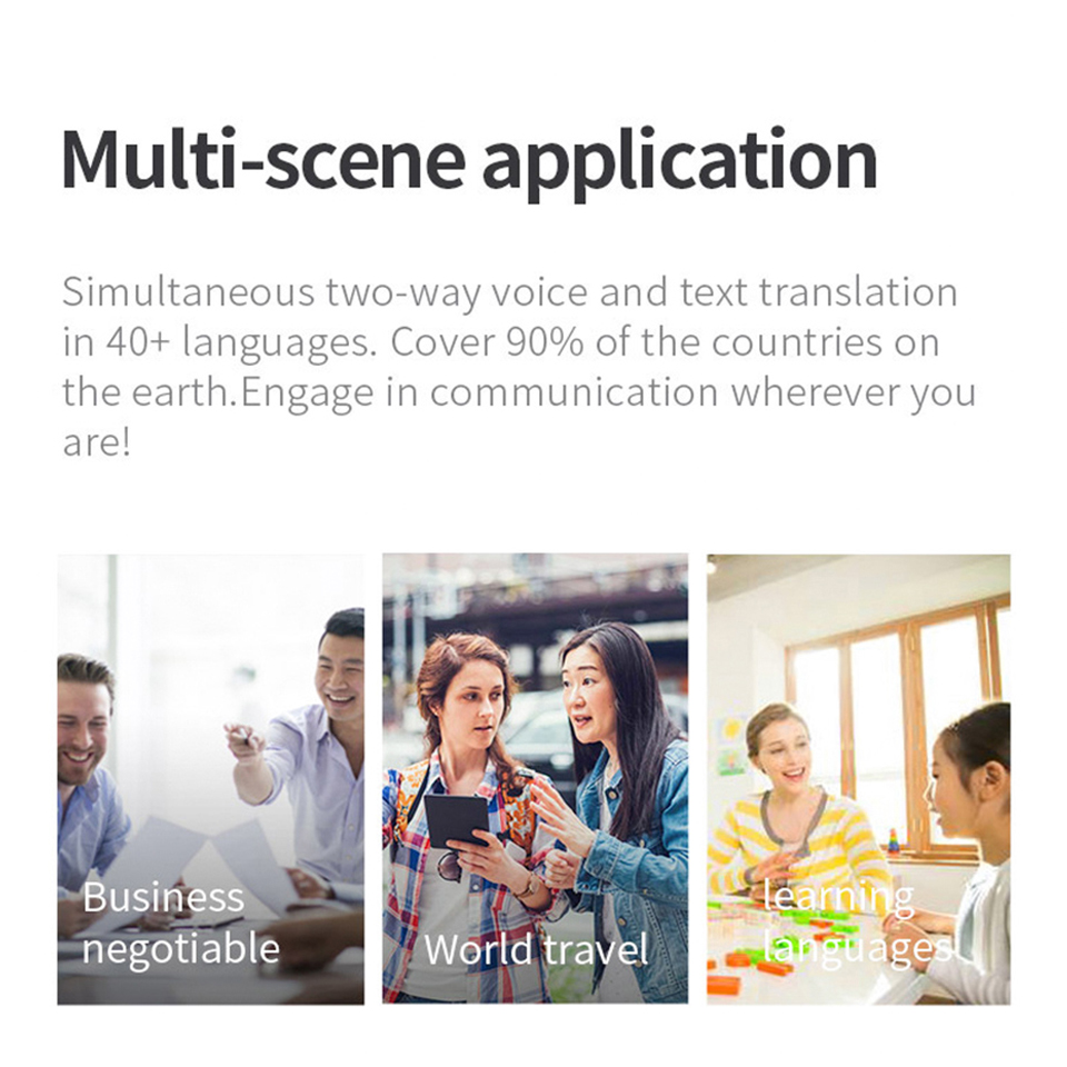 40 idiomas em tempo real tradutor de voz instantânea tradutor de voz inteligente portátil online inglês aprendizagem de idioma business business business business business negócios