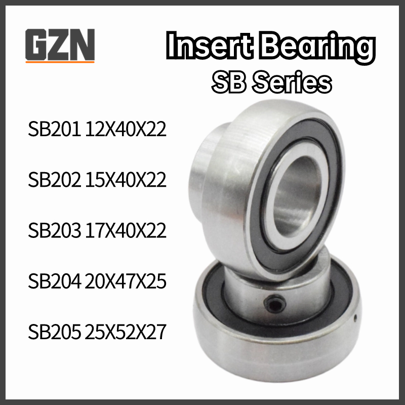 1PCS Single Side Parallel Insert Bearing SB201 12x40x22 SB202 15X40X22 SB203 17X40X22 SB204 20X47X25 SB205 25X52X27 SB206