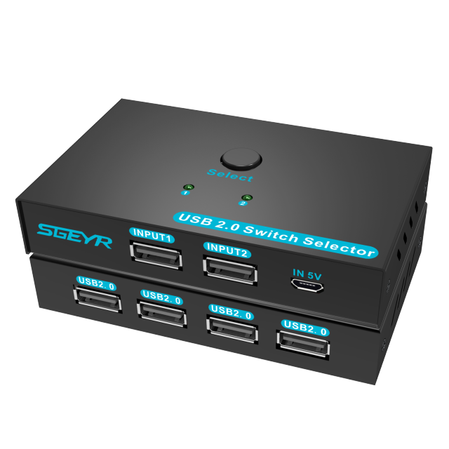 Usb Switch Selector Kvm Switch Switcher 2 Pcs Sharing 4 Usb 2.0 Apparaten Met Een Knop Swapping En 2 pack Usb A Naar Een Kabel: Default Title