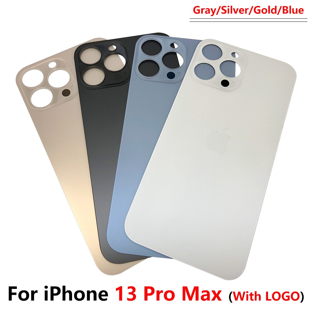 Big Hole powrót bateria drzwi tylna pokrywa szklana pokrywa baterii Case z klejem zamiennik dla iPhone 13 Pro Max