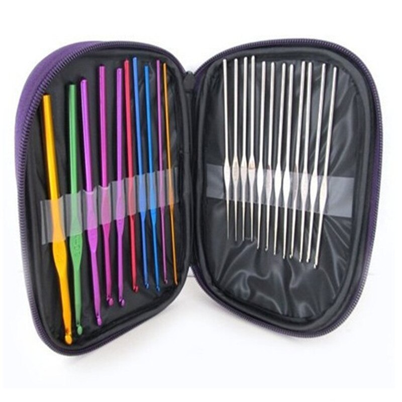 16Pcs Crochet Hooks Needles Stitches Knitting Kit Craft Case Wool Crocheted Set Weaving Tools Embroidery Knitting Sewing Tools