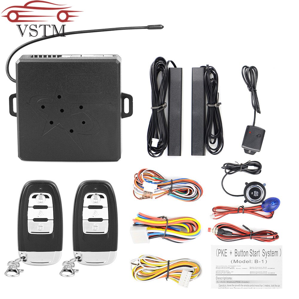 Autostart one Start Stop engine button with RFID Lock Ignition Keyless Entry engine Starter alarm system car accessories