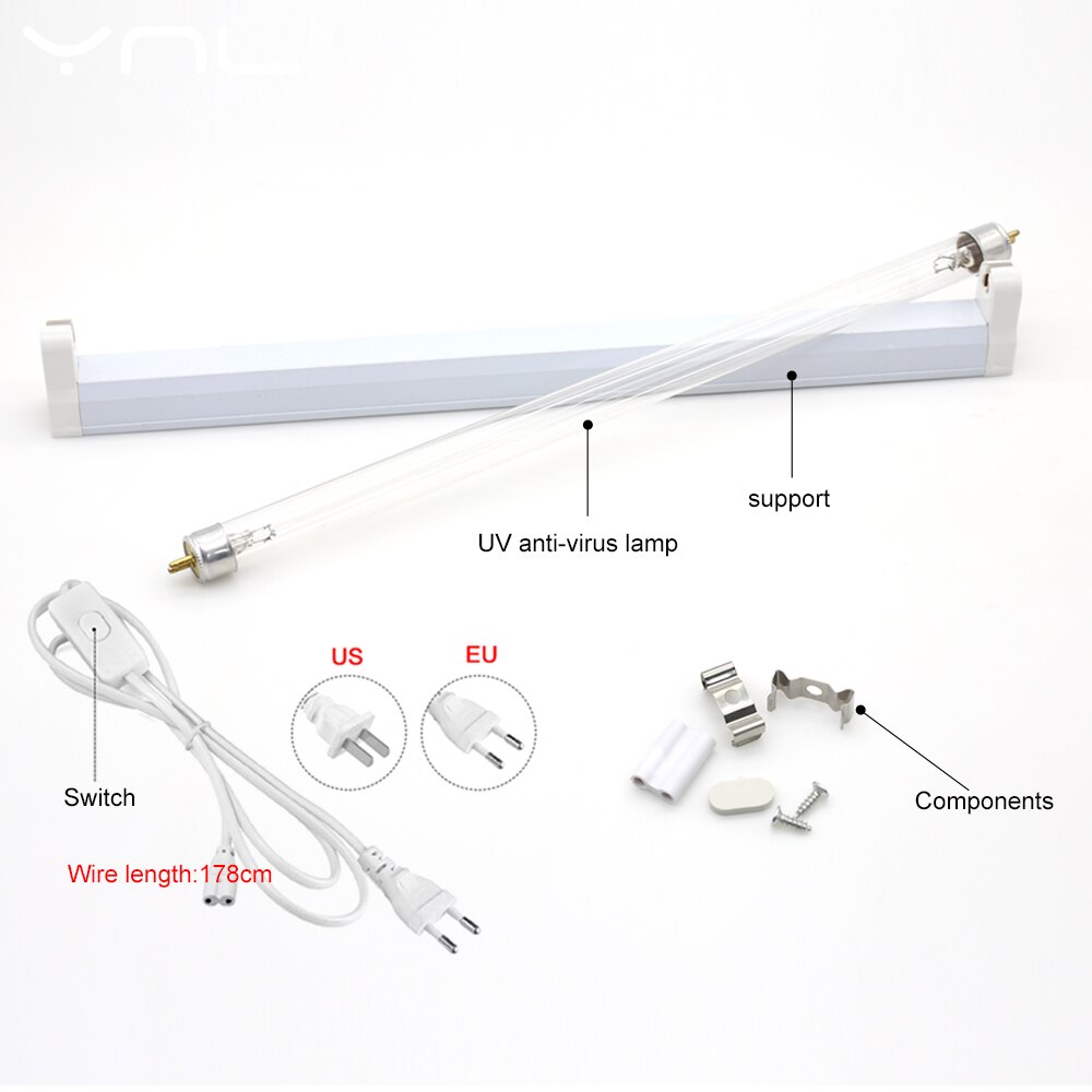 6W 8W Ultraviolet Quartz Lamp 220V T5 Tube UVC Lamp Germicidal Disinfection Sterilizer Ozone Kill Dust Mite Bactericidal Lamp