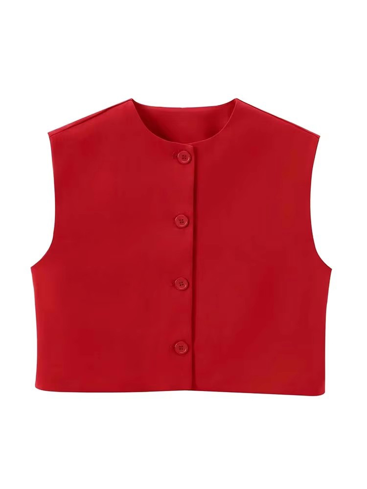 Chaleco Vintage sin mangas para mujer, chalecos holgados a la , abrigo sin mangas para mujer, prendas de vestir exteriores informales para mujer, ropa de calle básica, Tops: XS / Beige