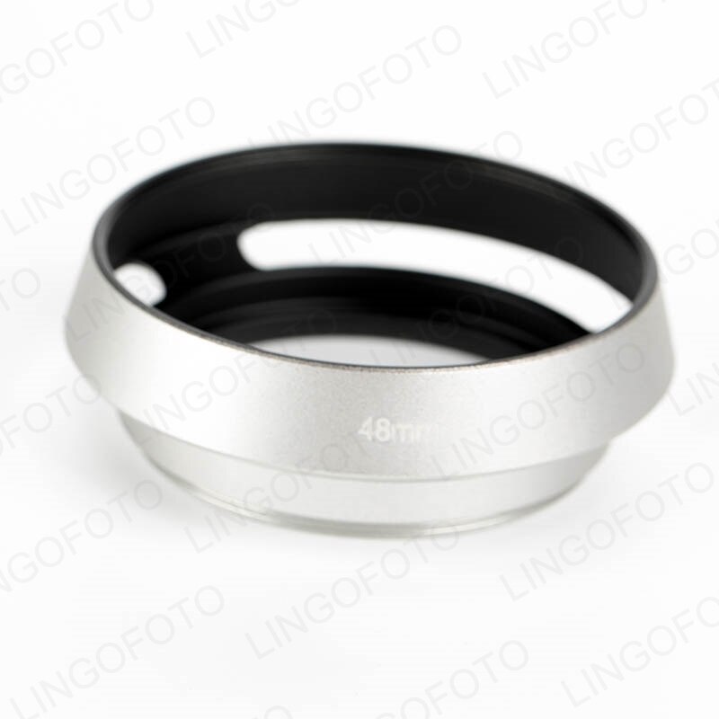 48Mm Silve Metal Tilted Geventileerde Zonnekap Schaduw QL17 Giii R35 F2 F2.8 R50 R28 E48