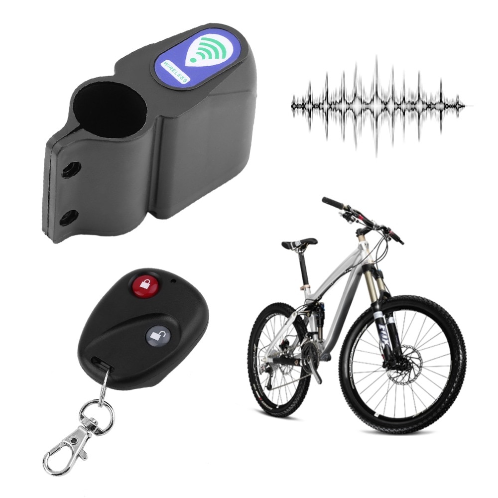 Bicycle Wireless Remote Control Anti-Theft Alarm, Shock Vibration Sensor Bicycle Bike Security Alertor Cycling Lock