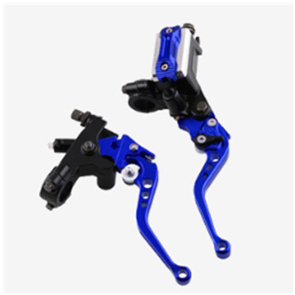 2pcs Universal motorcycle modified hand brake, brake clutch assembly, hydraulic mirror seat hand brake: Blue