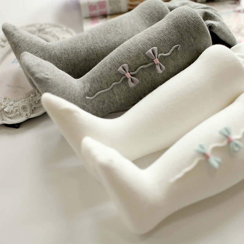 Collants de couleur Pure à nœud papillon pour bébé fille de 0 à 36 mois, 1 pièce, printemps-automne