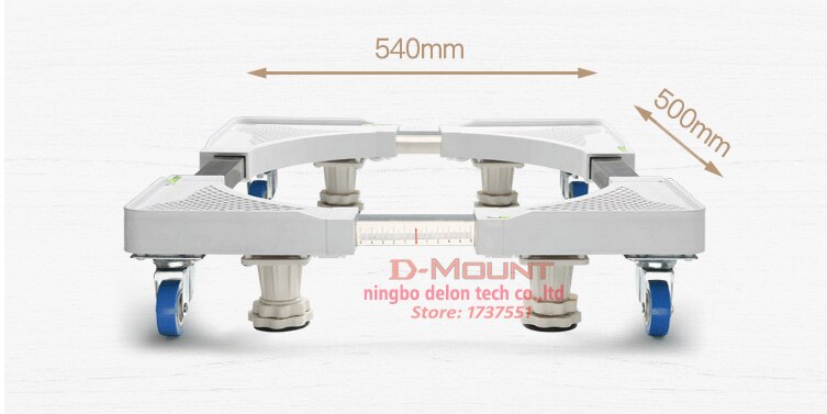 FM-T2 height adjustable stainless Fridge movable stand refrigerator trolley washing machine floor cart 320kg with wheel brake