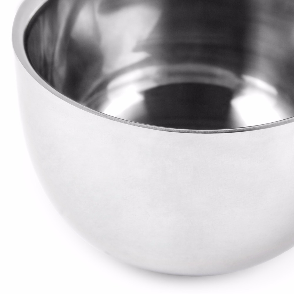 QSHAVE-tazón de jabón de acero inoxidable para afeitado, soporte de cepillo clásico de seguridad para crema de afeitar, 7,2x5x3,7 cm, no incluye cepillo
