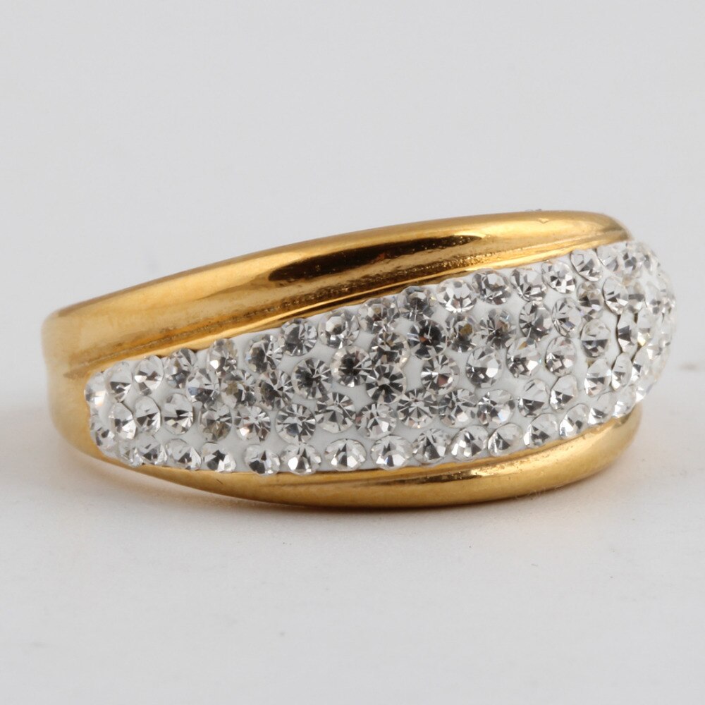 Bague en acier inoxydable NIBA 316L pour femme avec cristal autrichien Stellux de supérieure