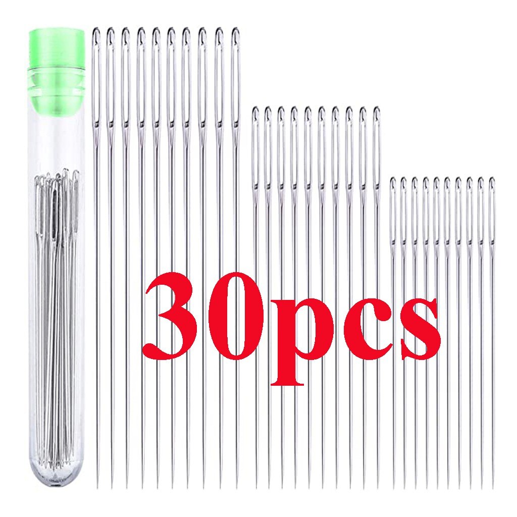 Diy Crochet Hook Set 25pcs 5 Sizes Big Eye Sewing Machine Knitting Needles Universal Regular Useful Sewing Needles Punch Needle: B