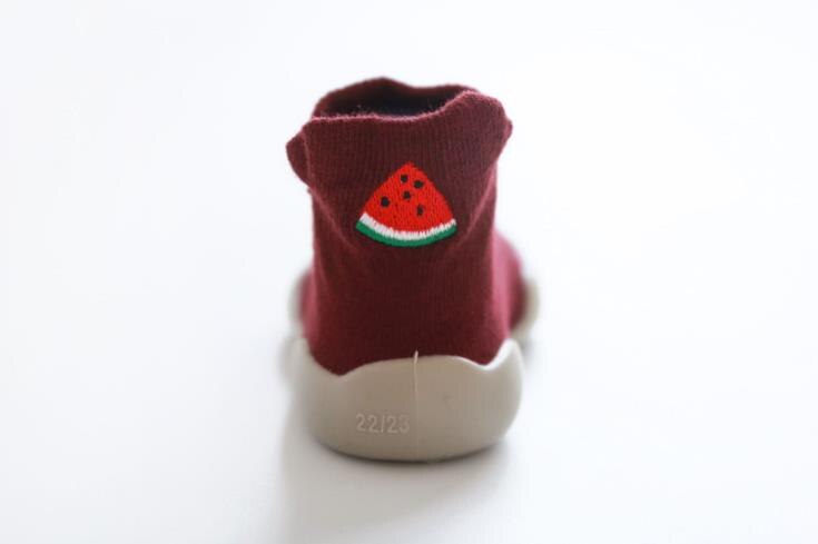 Bébé bambin chaussures bébé chaussures antidérapant chaussures chaussette plancher chaussures pied chaussettes fruit 5 couleurs 5 taille tz04: watermelon / 24-25 inner 14.5cm
