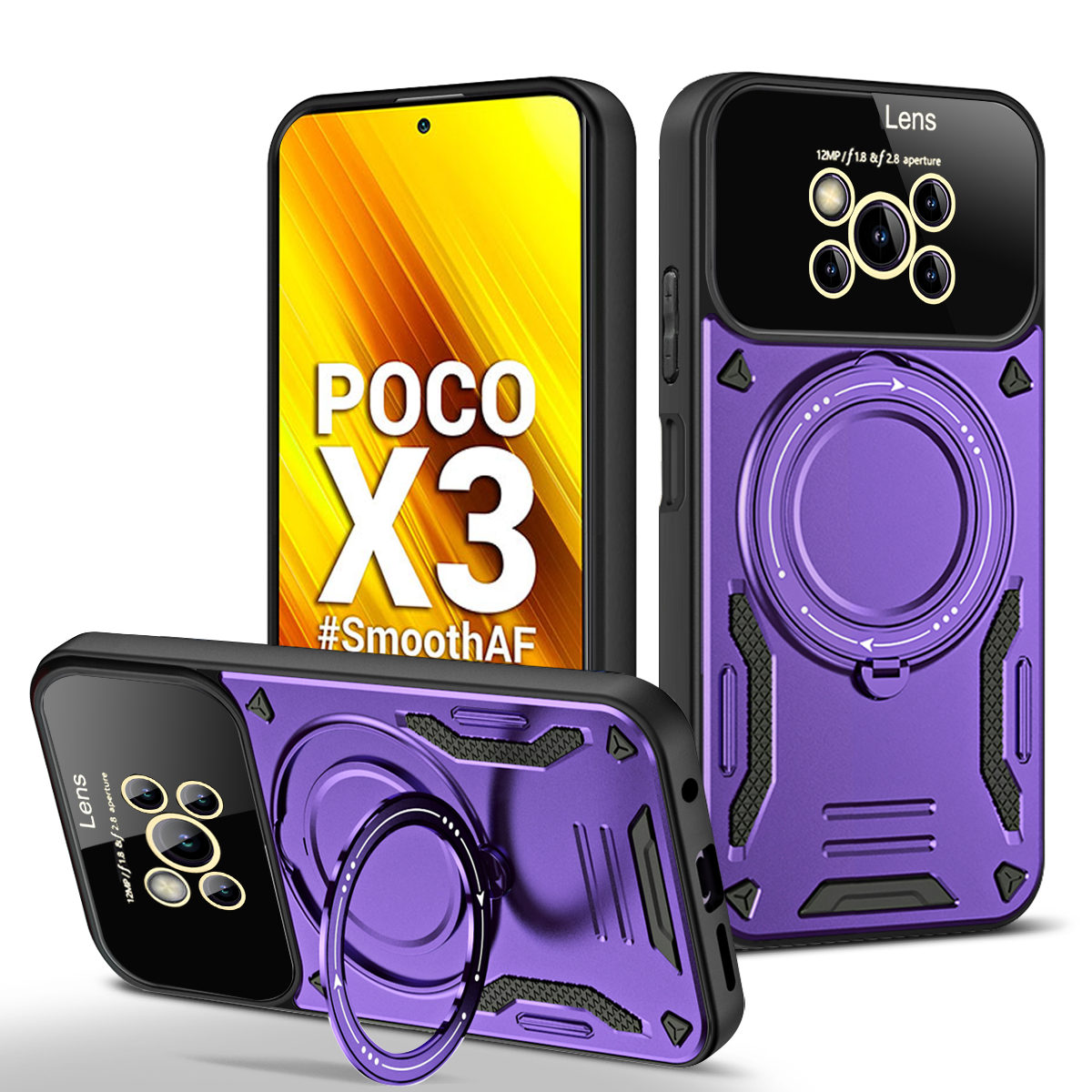 Para Xiaomi Poco X3 NFC funda para Magsafe funda de carga inalámbrica magnética para PocoX3 X3 X 3 Pro anillo soporte teléfono contraportada: ABS / Rosa brillante