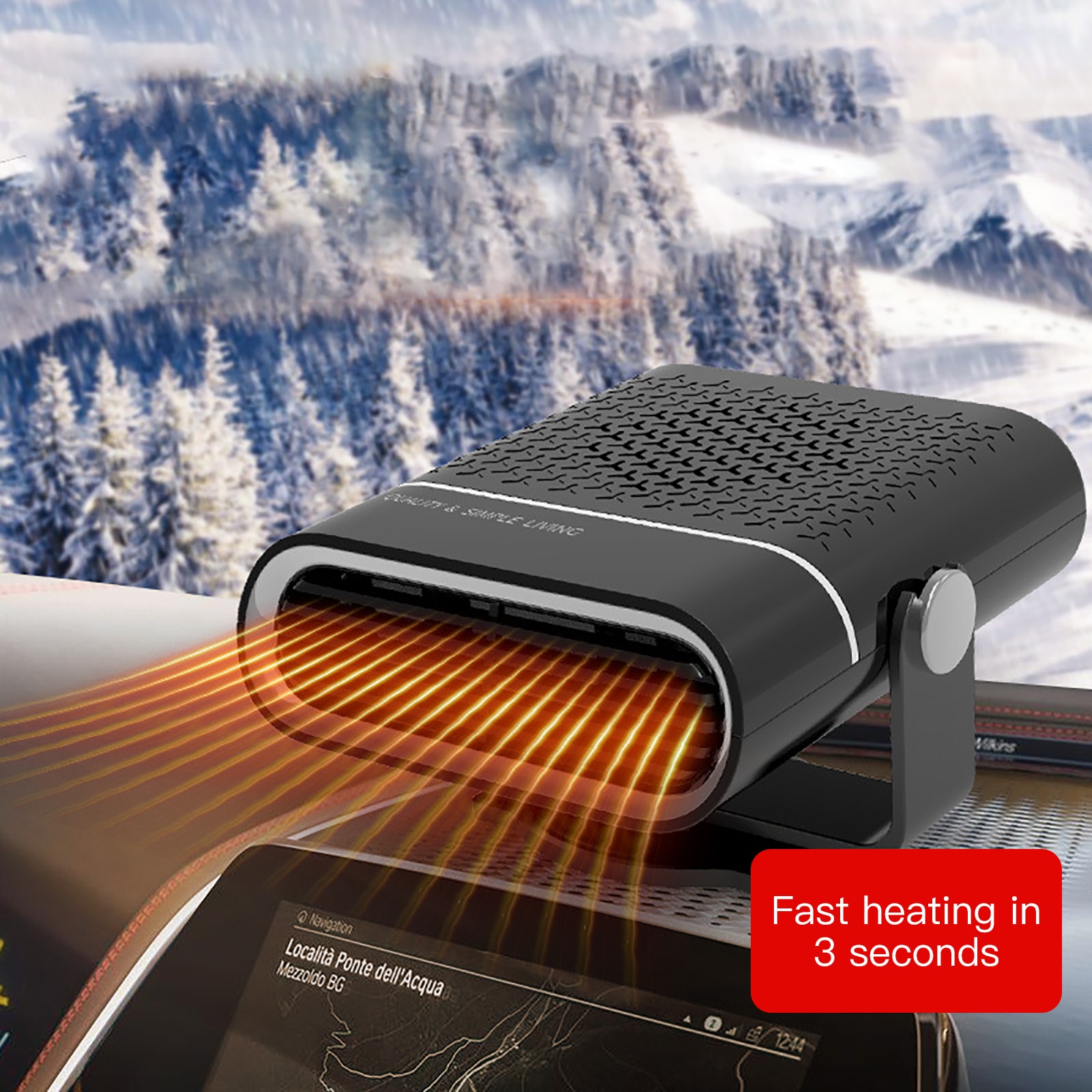 Defroster Windshield Car Interior Heater Windshield Defroster Cooler Multi-Color Portable 12/24V Dryer Purification