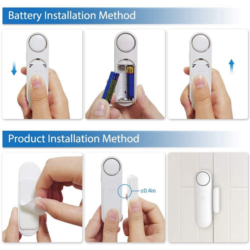 JABS Home Security Door Alarm, Window Sensor Easy Installation Child Safety Alarm, Secure Home Garage Apartment Office