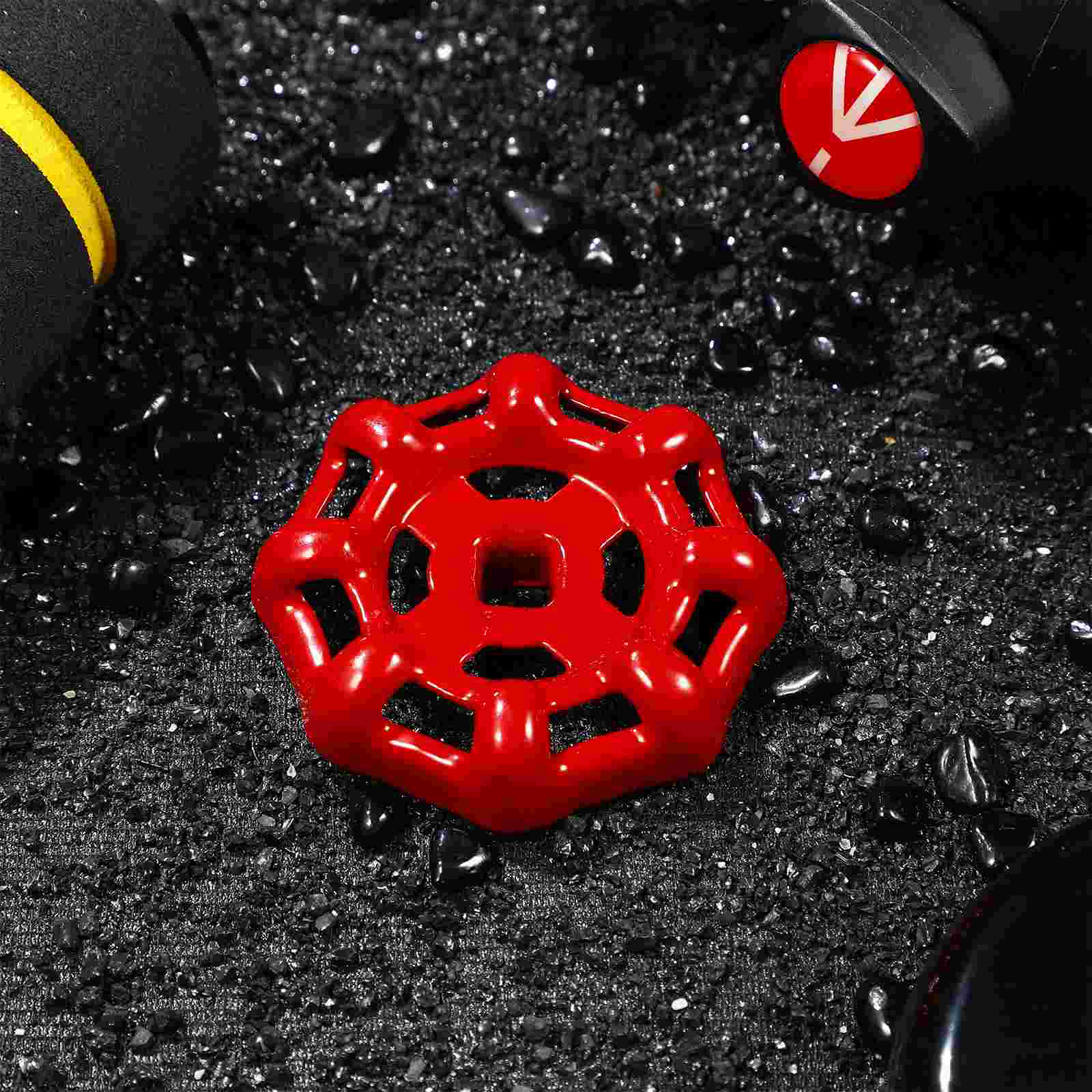 Kran slangfäste metallspjäll handratt runt handtag utomhusvattenkran handtag