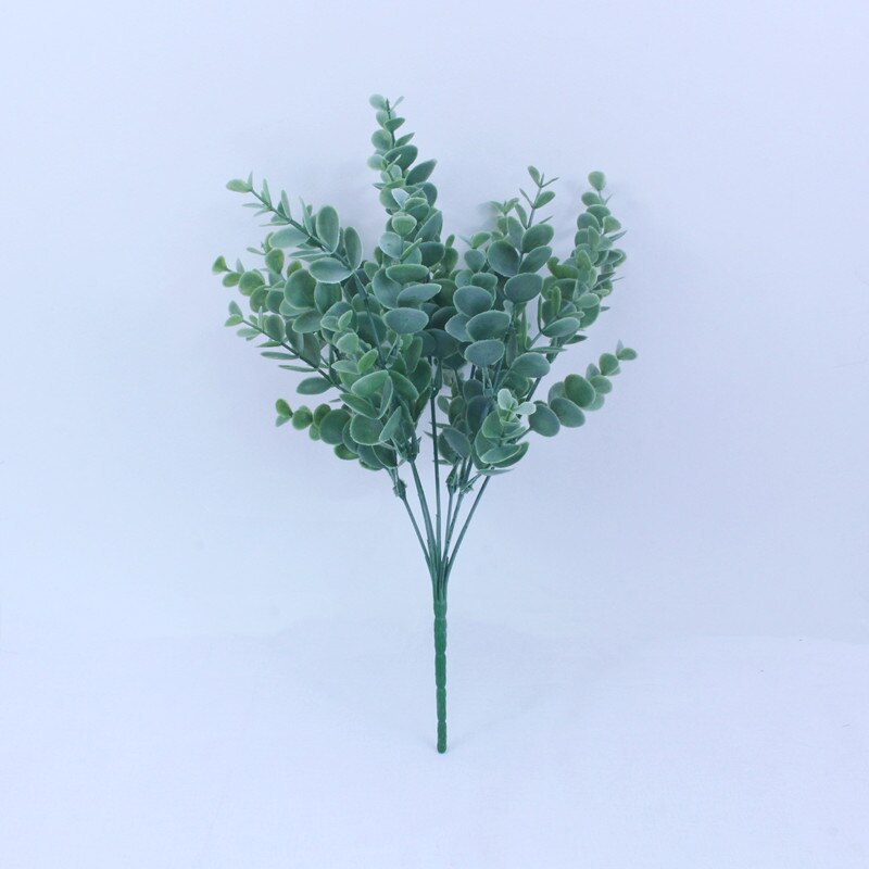 Meldel Diy Bruidsboeket Decoraties Kunstmatige Eucalyptus Bladeren 7 Vorken Handgemaakte Plant Bloemstuk Bruiloft Benodigdheden: Type 1 green