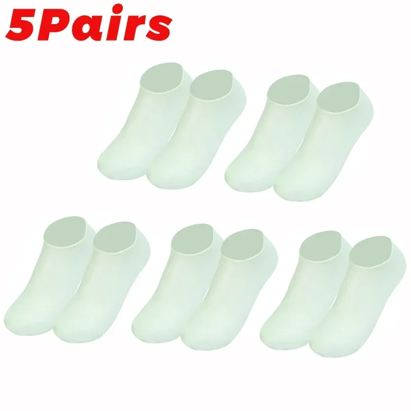 Chaussettes en silicone anti-Contation pour les pieds, 1 à 5 paires, respirantes, exextensibles, gel, suppression de la fréquence, hydratant pour la peau, outil de massage des pieds: Or