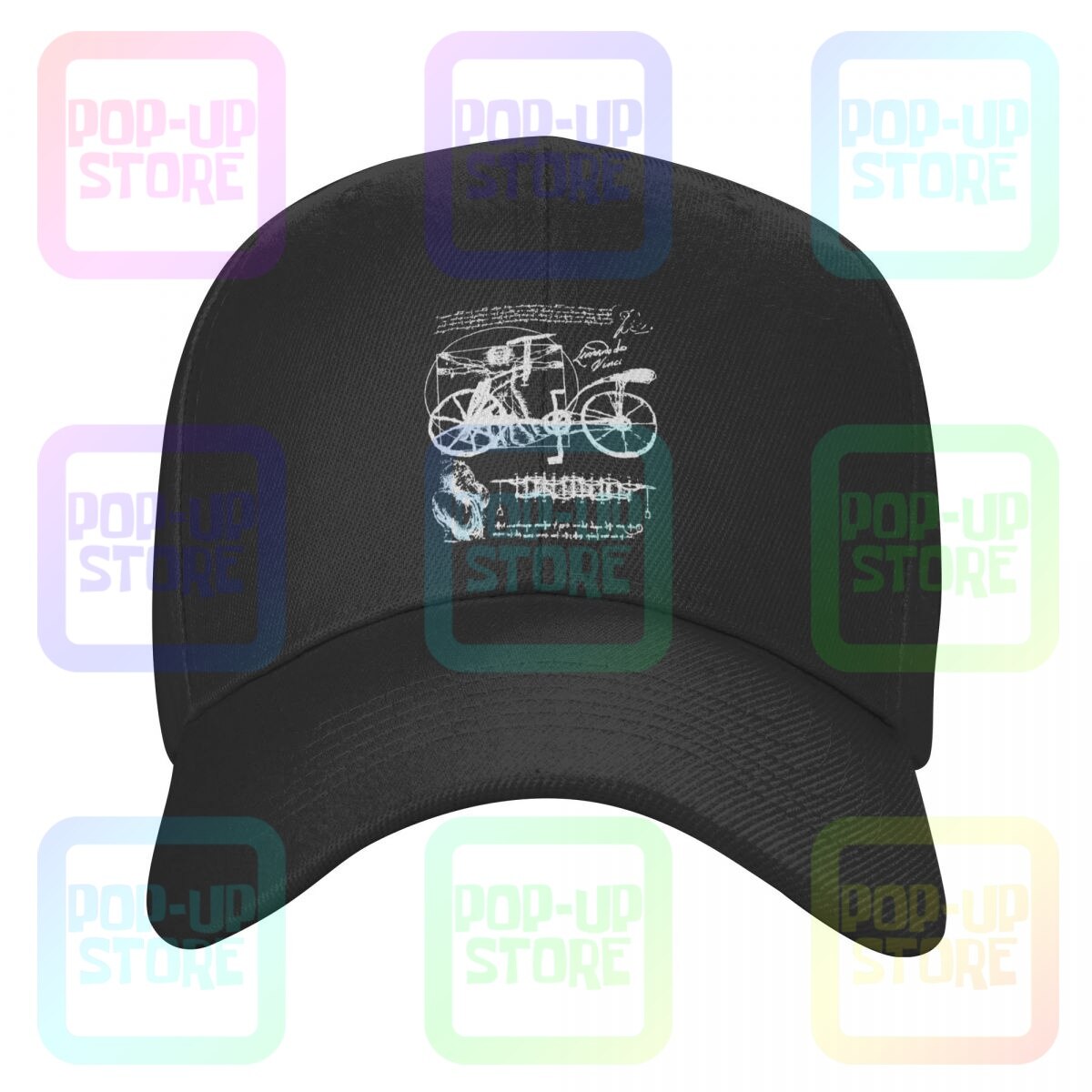 Gorra de béisbol de Leonardo Da Vinci, gorras de conductor de camión, Hipster, ajustable: Negro