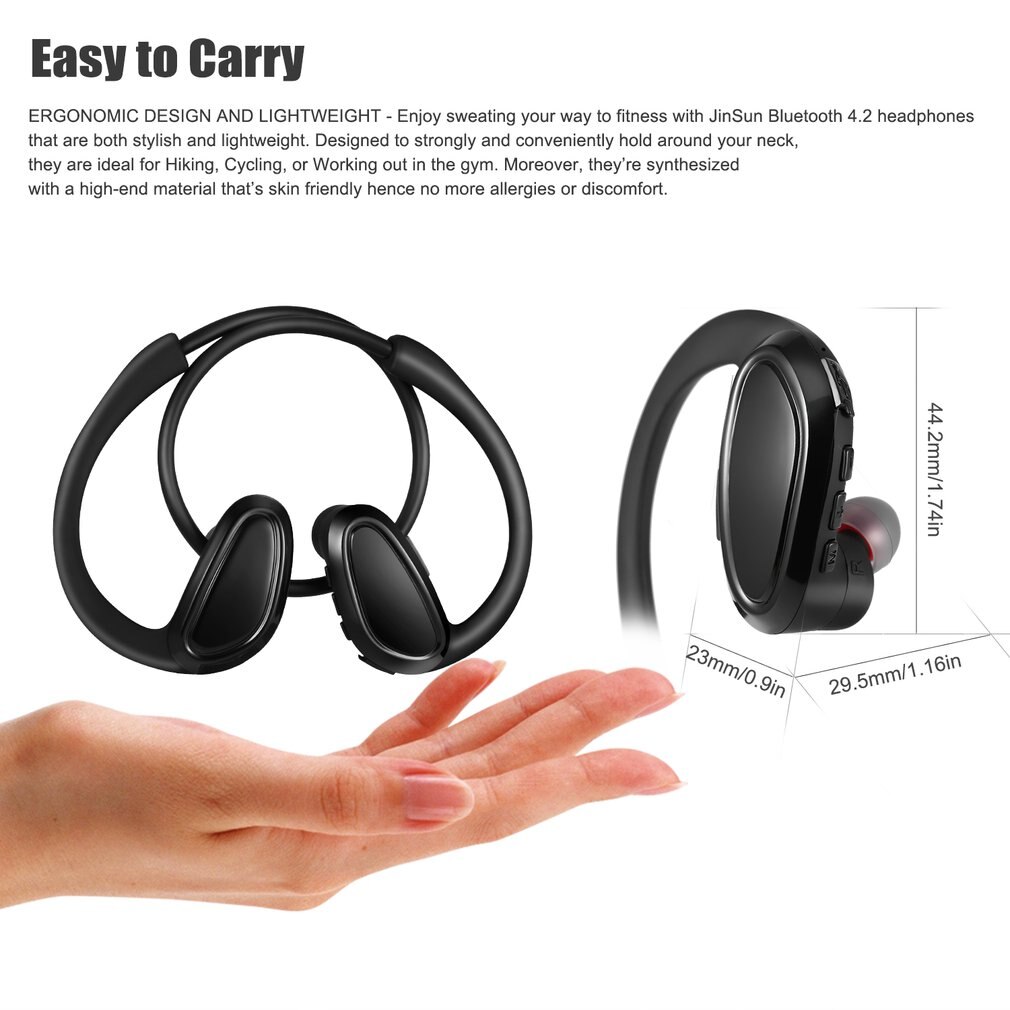 4.2 Headset Ultralichte Draadloze Sport MP3 Oortelefoon Ingebouwde 8Gb Geheugen Transpiratie Running Stereo Oortelefoon
