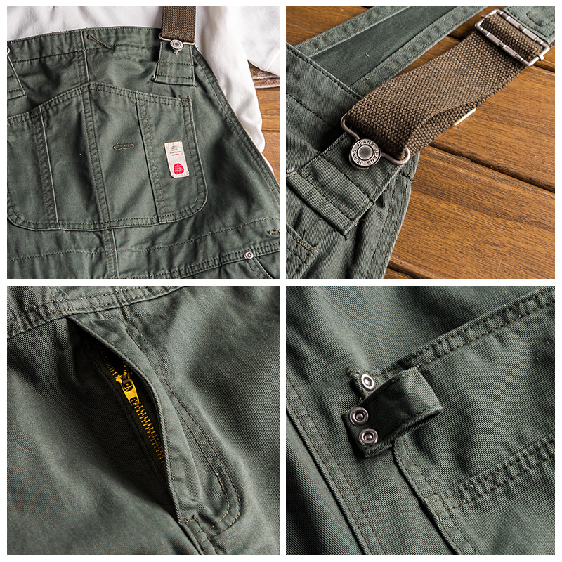 Europeisk og amerikansk street stlye jumpsuit menn tilfeldig retro verktøy trend overall par bukser bra