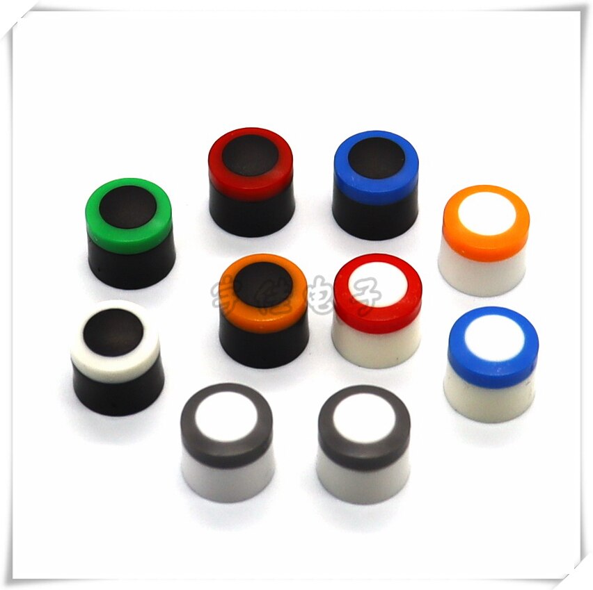 Tapa de llave de plástico de dos colores de 10 × 9MM, 5 piezas, adecuada para tapa de interruptor de autobloqueo de cabeza redonda/tapa de llave de alimentación de Cabeza Cuadrada
