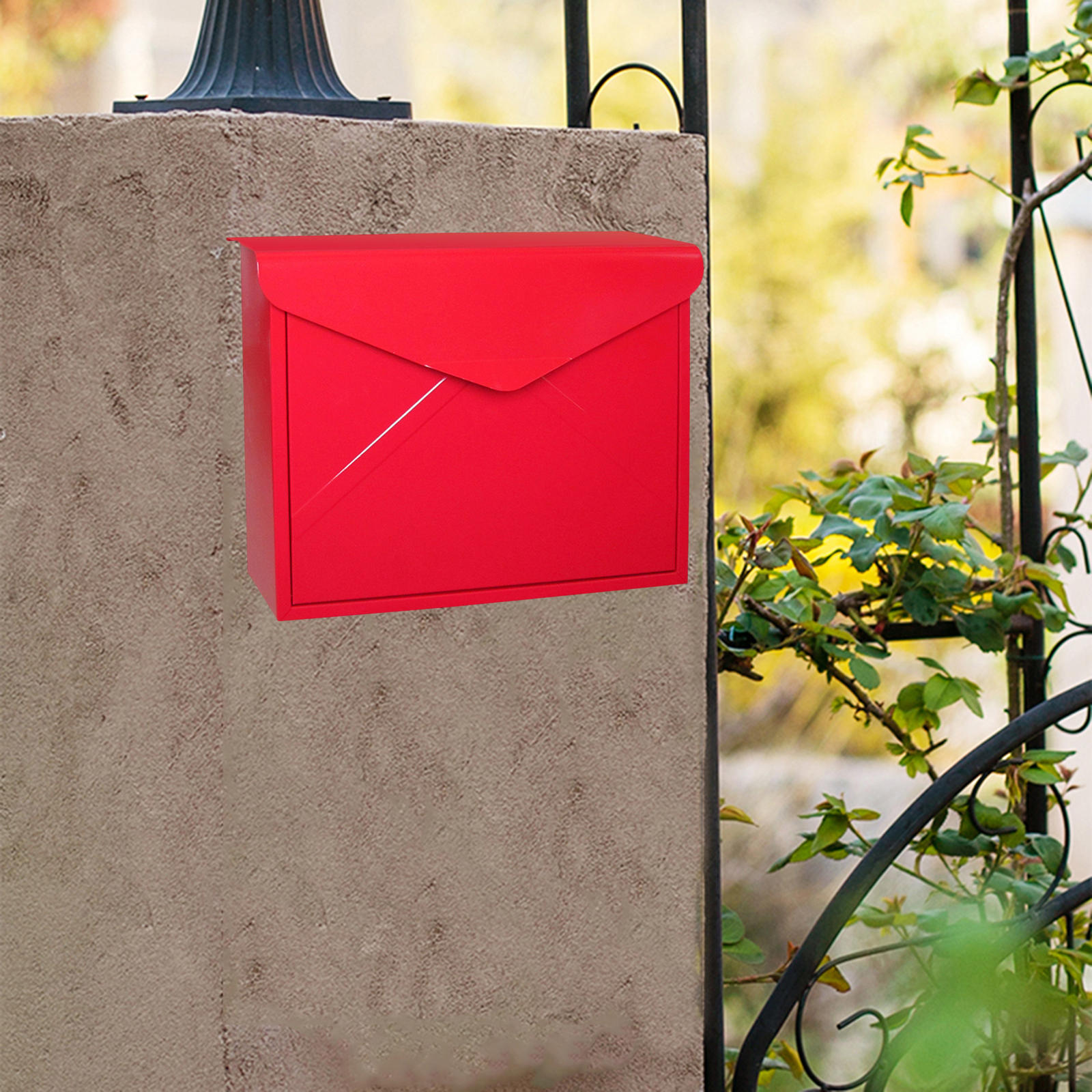 Outdoor Security Locking Mailbox Letter Box Suggestion Box Newspaper Mail Letter Post Home Balcony Garden Decoration
