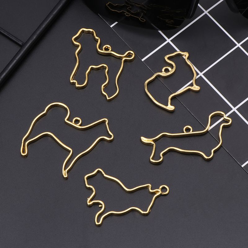 5 teile/satz Hund Tier Styling Kristall Epoxy Kleber UV Harz Metall Grenze Farbe Halte DIY Schmuck, Der Rahmen