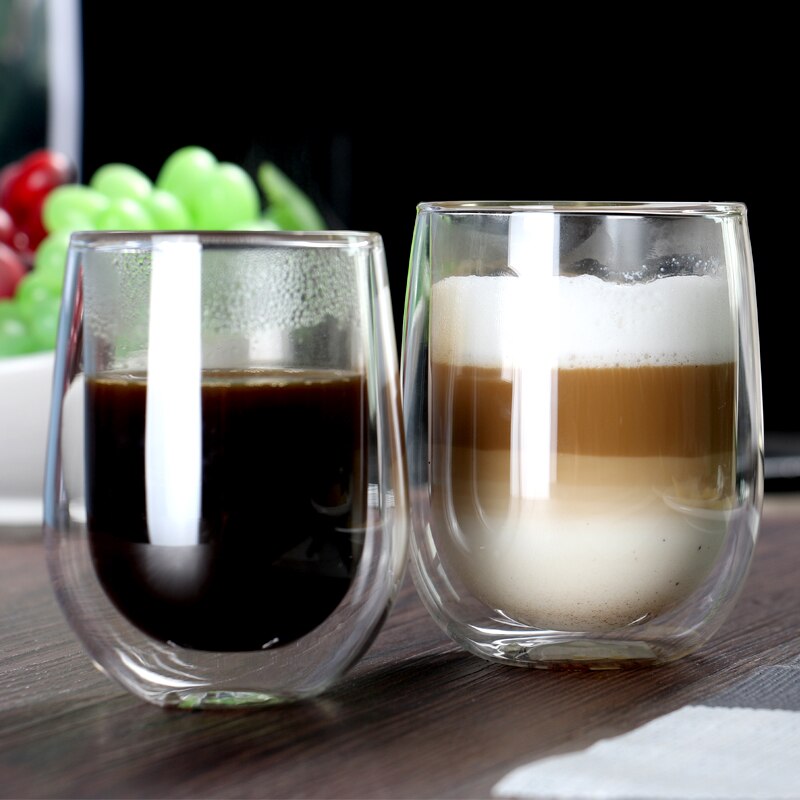 Set Van 2 Stuks 6.8Oz Dubbele Wand Geïsoleerd Hittebestendige Koffie Cups Voor Thee Espresso Latte Mok Dranken 200ml