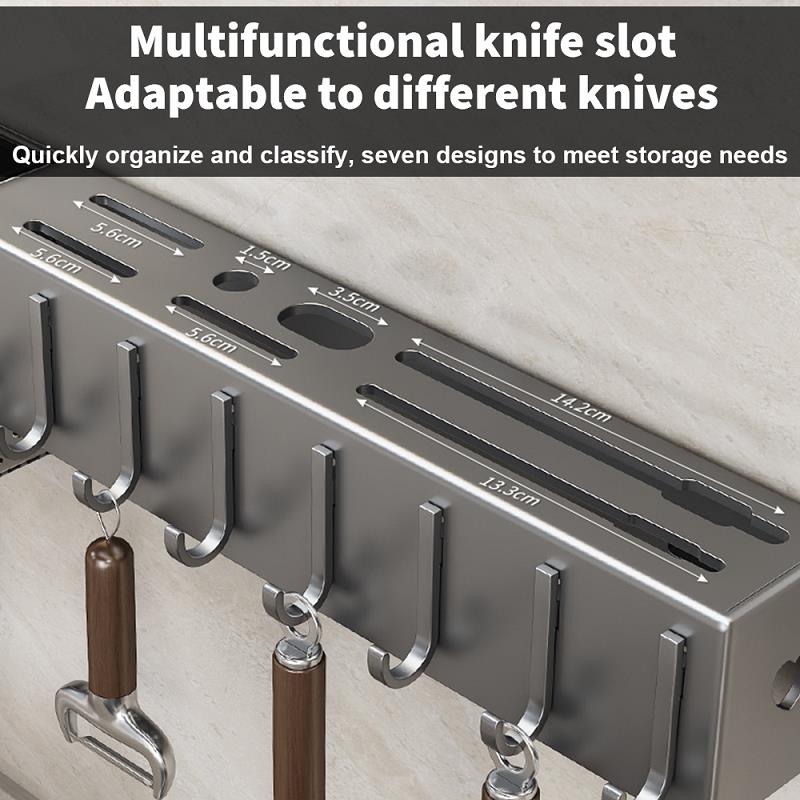 Keuken Wandmontage Messenrek Gereedschap Eetstokjes Opslag Geen Punch Installatie Multifunctionele Plank Wandmontage Plank