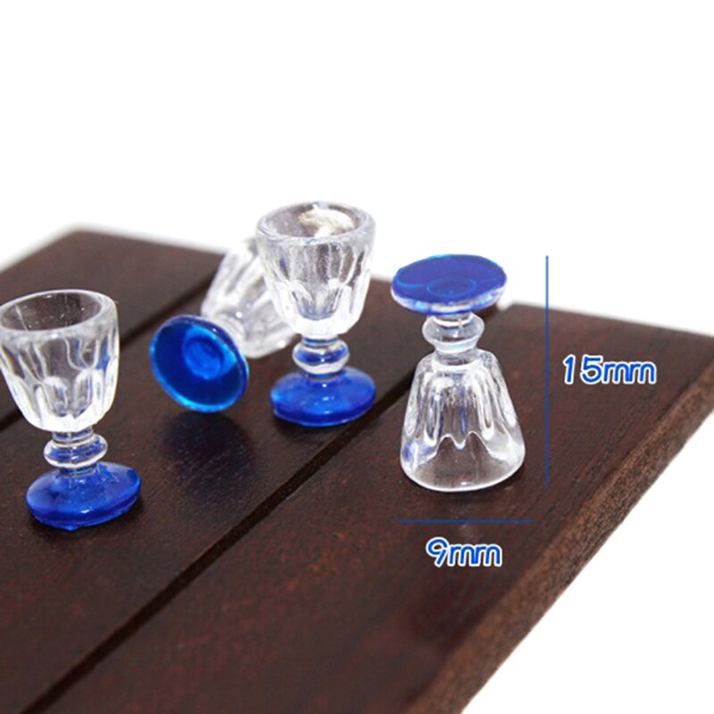 Mini Wine Beer Cup Dollhouse Craft Home Decoration Glass Model 1:12 Scale 4Pcs DIY Parts Plastic Transparent Goblet Miniature