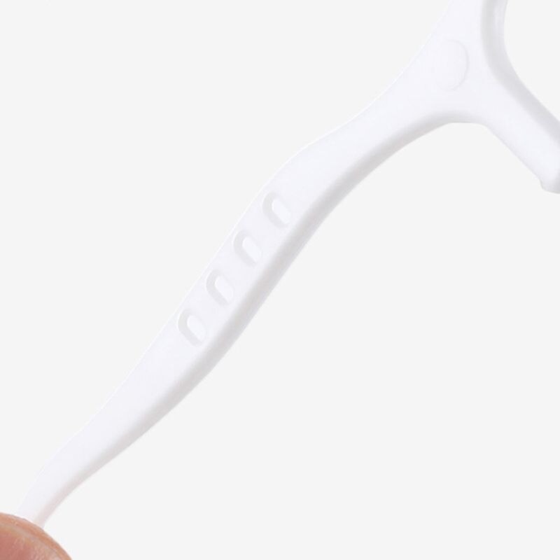 50 unids/caja desechables superfino de hilo Dental con forma de arco diente limpio palillo de dientes higiene Oral herramienta con Estuche portátil