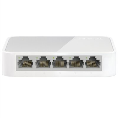 TPLINK-Interruptor de 5 puertos de 100M, TL-SF1005 + carcasa de plástico, mini interruptor Ethernet de escritorio, puertos RJ45, MDI/MDIX, plug and play, concentrador 802.3x