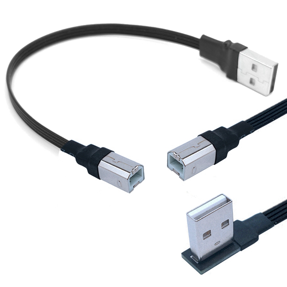 Cable de impresora USB 2,0 de 90 grados, 5CM-3M, tipo A macho a tipo B macho, 10CM, 20CM, 30cm, 50cm, 1m, 2m, 3m
