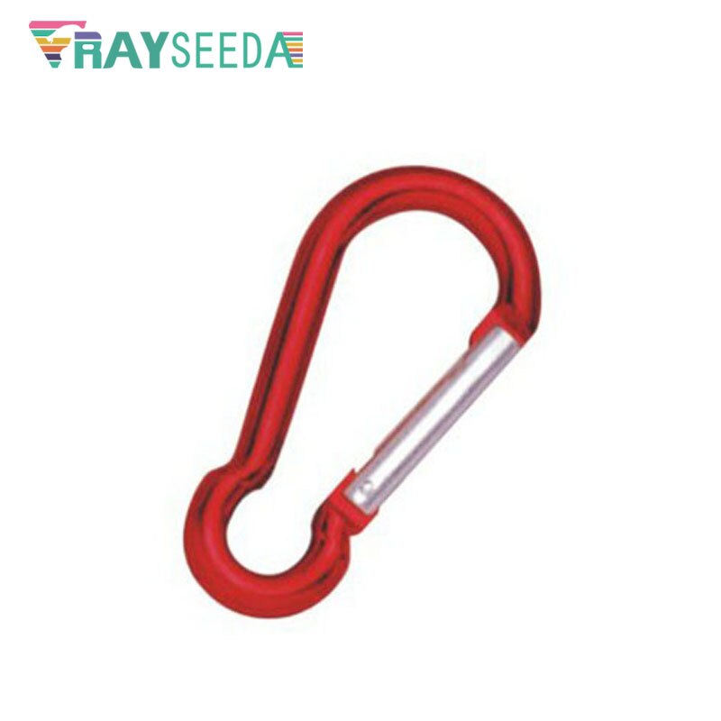 Rayseeda 5 stuks/partij multicolor klimkarabijnhaken mini kalebasvormig 5#  aluminiumlegering camping sleutelhanger hanggesp tashaak